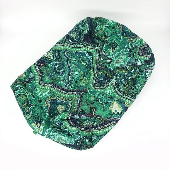 Handmade Makeup Cosmetic Bag Set Green Floral Travel Zip Case Lined Make Up - Picture 10 of 13